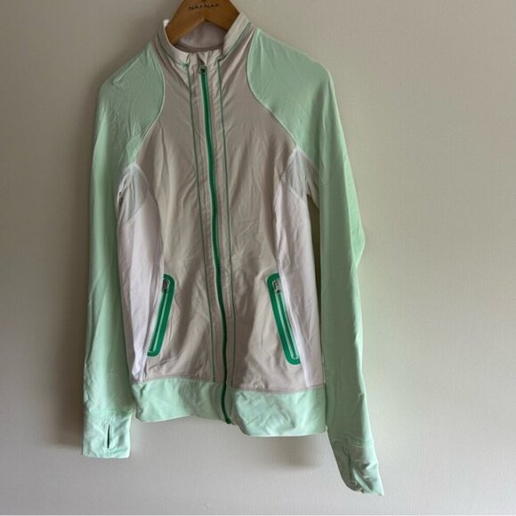Lululemon Run: Beach Runner Jacket Dune / Fresh Teal / White sz 6 - Picture 8 of 9